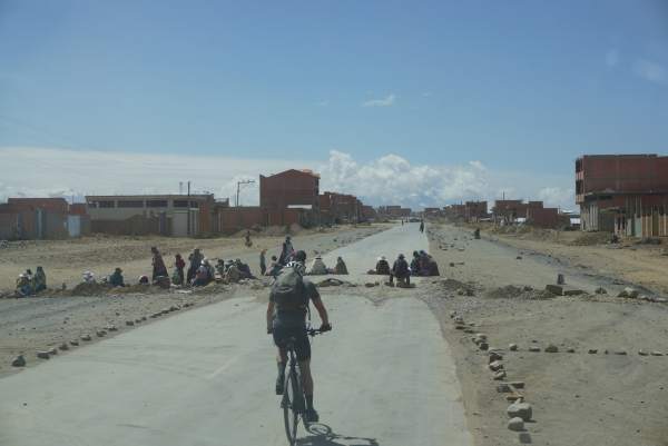 Marius encounters the first of many blockades into La Paz