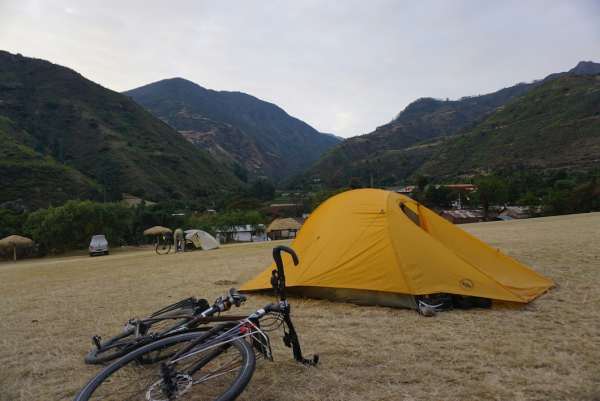Wide open campsite in the Andes