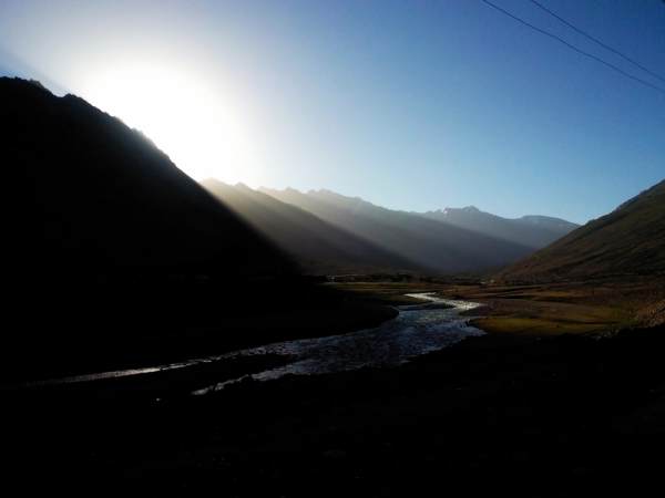 View of the mountains from the hot springs