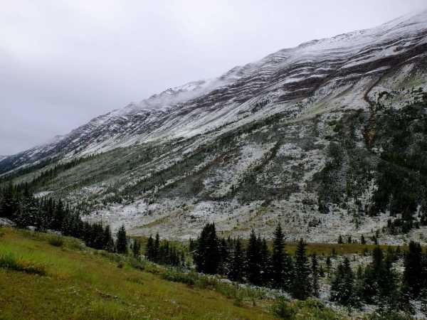 Beautiful snow covered mountains in Alberta.