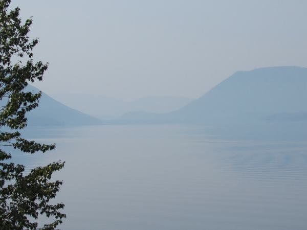 lake macdonald & haze smoke from fires 1