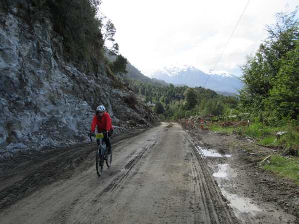 Kaye cruises along the Carretera Austral which is constantly under construction