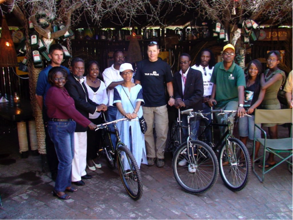 Donating bikes via the TDA Foundation in Namibia