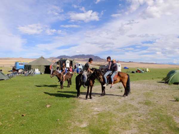 visitors at the final camp in mongolia