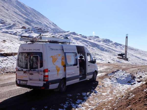 snow at the top of the pass