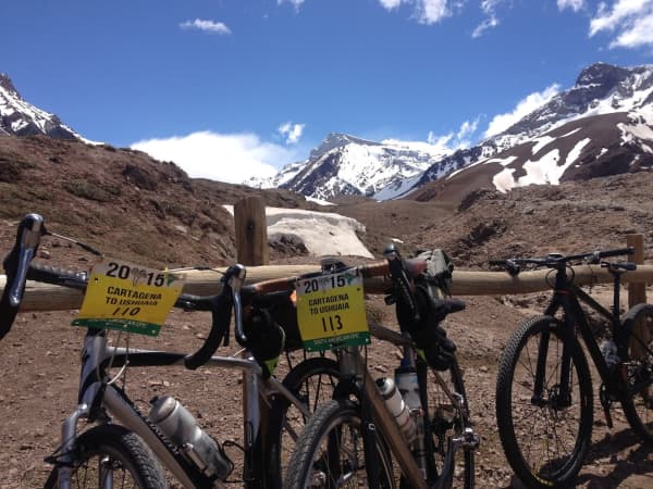 More bike with Aconcagua mountain in the back