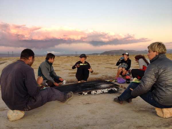 Staff meeting by the grill