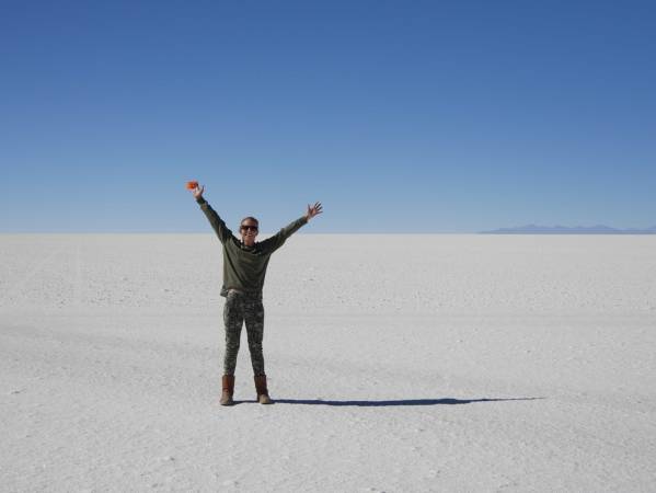 Emily enjoying the Uyuni Salt Flats