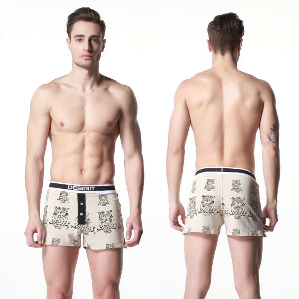 Men-s-Home-Boxer-Cotton-shorts-Male-Soft-Lounge-Night-owl-Underwear-M-L-XL-XXL