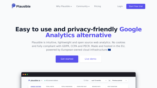 Plausible's website screenshot