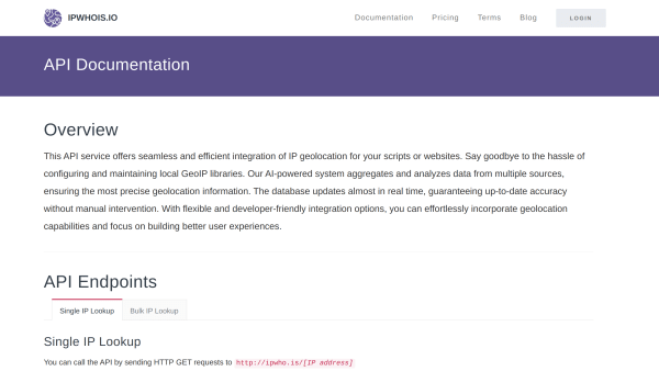 IPWhois's website screenshot