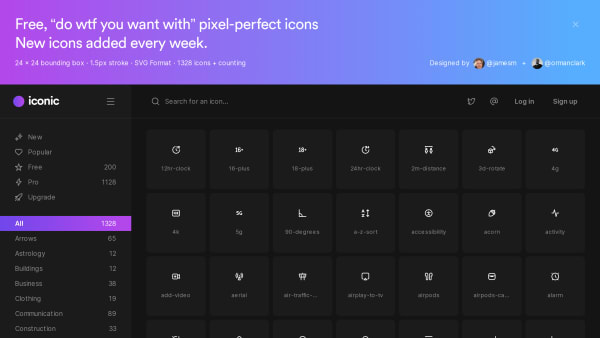 Iconic's website screenshot