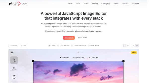 Pintura's website screenshot