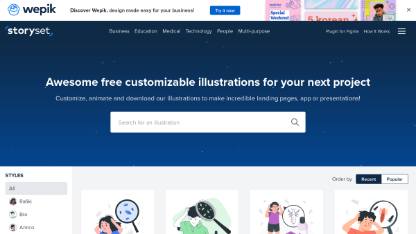Storyset's website screenshot