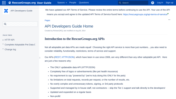 RescueGroups's website screenshot
