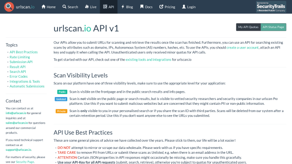URLScan.io's website screenshot