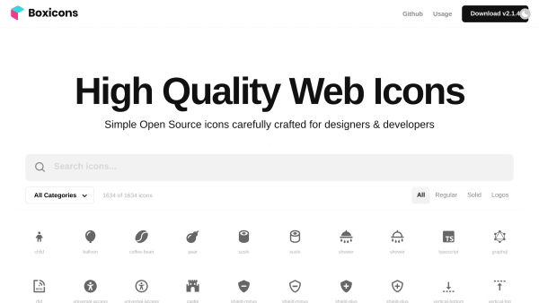 Boxicons's website screenshot