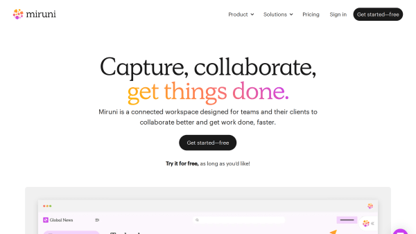 Miruni's website screenshot