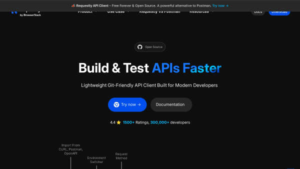 Requestly's website screenshot