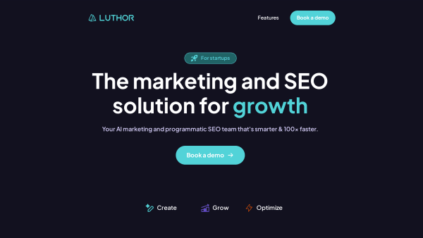 Luthor's website screenshot