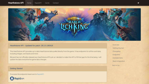 Hearthstone's website screenshot