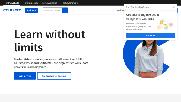 Coursera's website screenshot