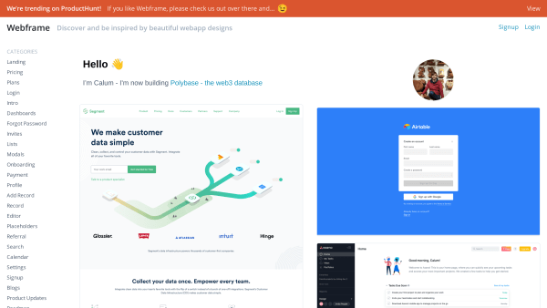 Webframe's website screenshot
