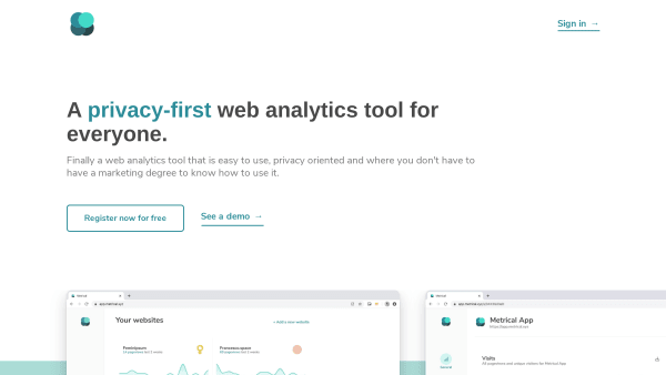 Metrical's website screenshot