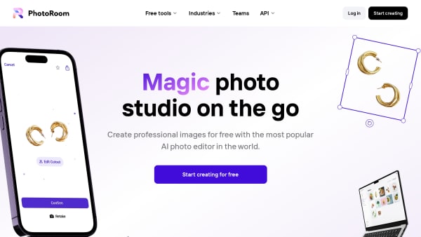 PhotoRoom's website screenshot