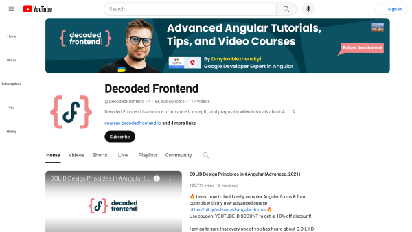 Decoded Frontend's website screenshot