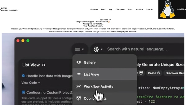 Pieces's website screenshot