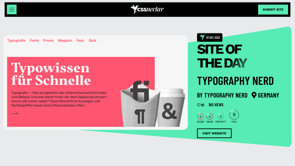 CSS Nectar's website screenshot