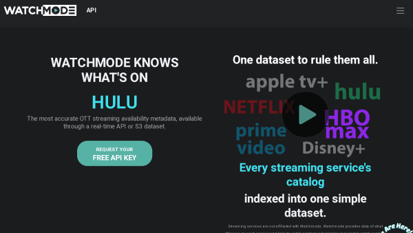 Watchmode's website screenshot