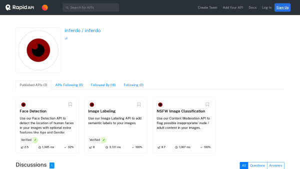Inferdo's website screenshot
