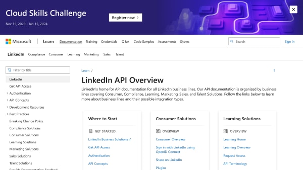 LinkedIn's website screenshot