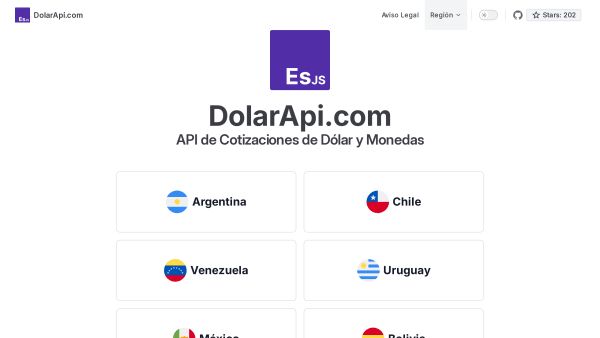 DolarAPI's website screenshot