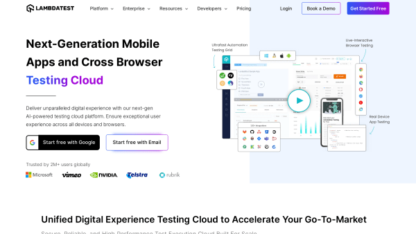 LambdaTest's website screenshot