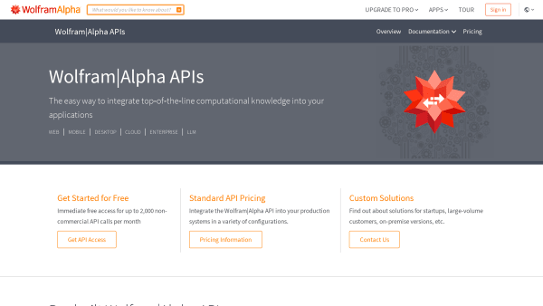 WolframAlpha's website screenshot