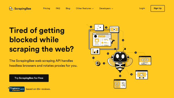 ScrapingBee's website screenshot