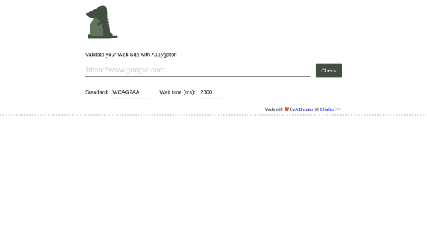 A11ygator's website screenshot