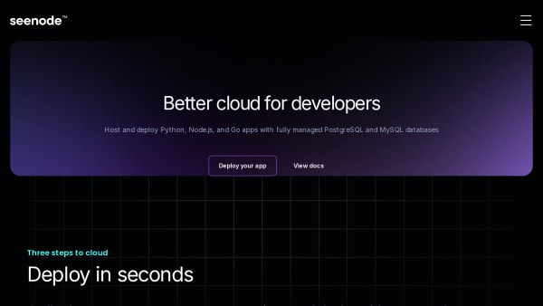 seenode's website screenshot