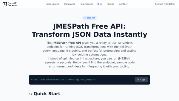 JMESPath's website screenshot