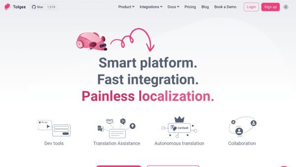 Tolgee's website screenshot