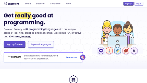 Exercism's website screenshot