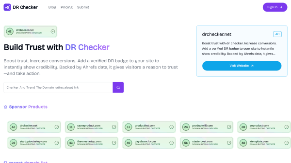 DR Checker's website screenshot