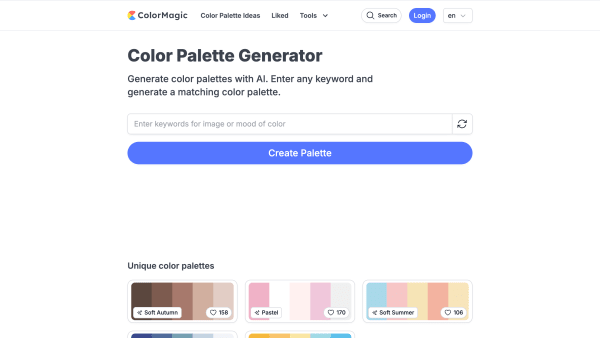 ColorMagic's website screenshot