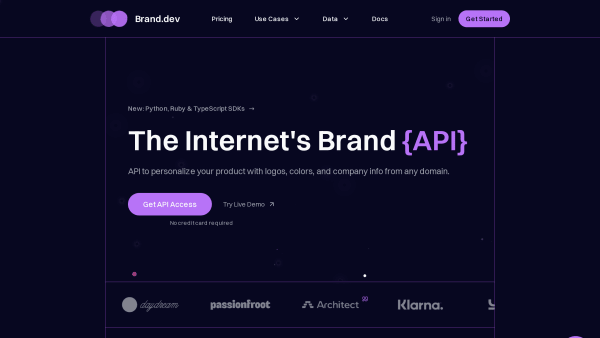 Brand.dev's website screenshot