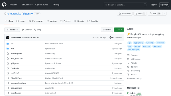 Classify's website screenshot