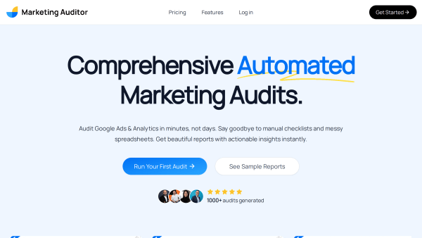 Marketing Auditor's website screenshot