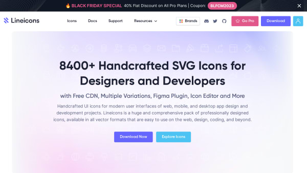 LineIcons's website screenshot